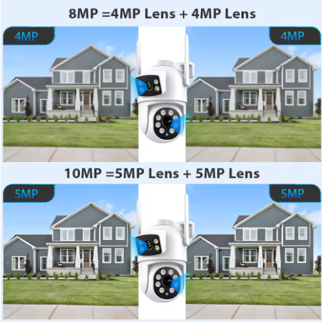 BESDER 4K 8MP Wifi Camera PTZ Outdoor Dual Screen Human Detection Dual Lenses 10MP Security Protection IP Camera Audio O-Kam Pro