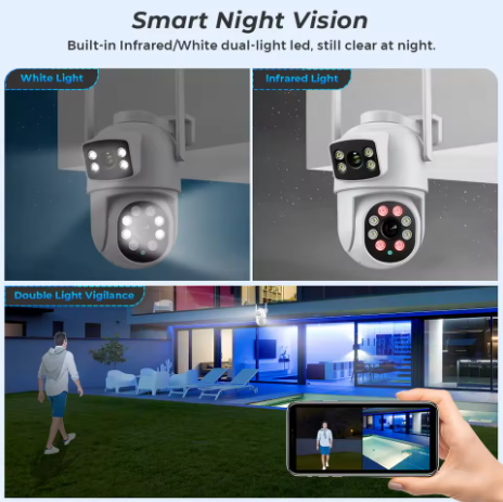BESDER 4K 8MP Wifi Camera PTZ Outdoor Dual Screen Human Detection Dual Lenses 10MP Security Protection IP Camera Audio O-Kam Pro