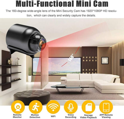 Mini Camera - Ultimate Home Security (Free 16GB SD card included)
